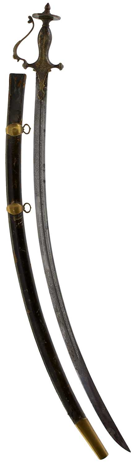 Lot 246 - AN EARLY 20TH CENTURY PRESENTATION INDIAN FRONTIER POLICE TULWAR OR SWORD