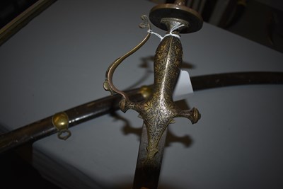 Lot 246 - AN EARLY 20TH CENTURY PRESENTATION INDIAN FRONTIER POLICE TULWAR OR SWORD
