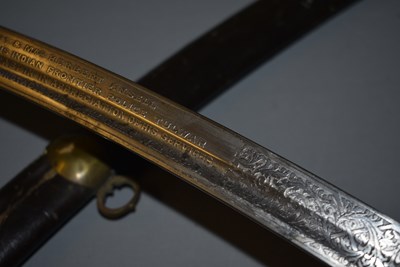 Lot 246 - AN EARLY 20TH CENTURY PRESENTATION INDIAN FRONTIER POLICE TULWAR OR SWORD