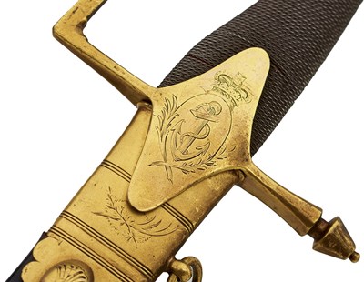 Lot 1 - A RARE AND IMPORTANT NAVAL OFFICER'S SWORD