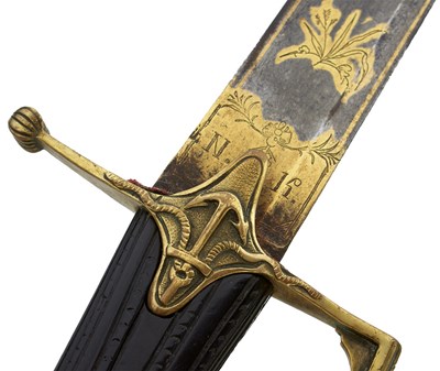 Lot 4 - A RARE FRENCH ANXII NAVAL OFFICER'S SWORD