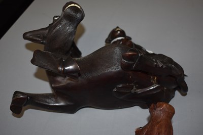 Lot 21 - AN EARLY 20TH CENTURY CHINESE CARVED HARDWOOD FIGURE