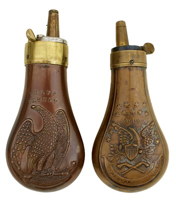 Lot 467 - A SMALL COLT'S PATENT EAGLE POWDER FLASK