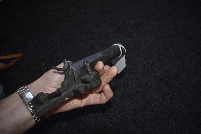 Lot 509 - A LARGE BORE PINFIRE ALARM OR POACHER'S TRAP GUN
