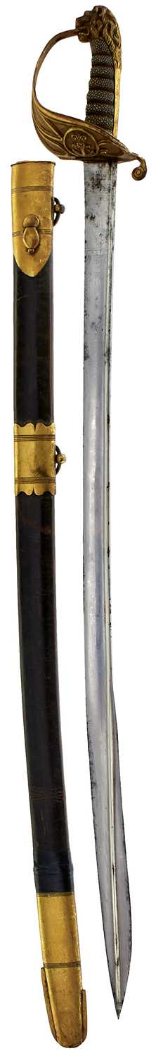Lot 14 - AN 1827 PATTERN NAVAL OFFICER'S SWORD