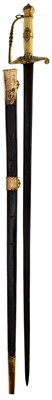 Lot 12 - A NAVAL OFFICER'S FIVE BALL HILTED SPADROON