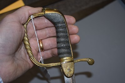 Lot 21 - AN UNUSUAL GEORGIAN NAVAL OFFICER'S SWORD