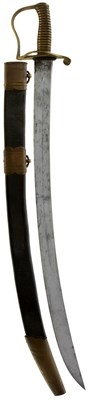 Lot 41 - AN EARLY 19TH CENTURY BRITISH NAVAL COASTGUARD CUTLASS