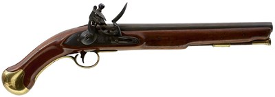Lot 79 - A SCARCE .570 EAST INDIA COMPANY FLINTLOCK LONG SEA SERVICE PISTOL