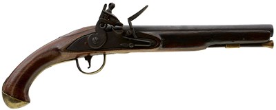 Lot 82 - A .650 CALIBRE AMERICAN FLINTLOCK LONG SEA SERVICE PISTOL