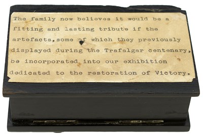 Lot 706 - OF TRAFALGAR AND HORATIO NELSON INTEREST: THE HORATIA NELSON-WARD NELSON GUINEA AND CASKET