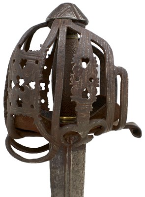 Lot 364 - AN EARLY 18TH CENTURY SCOTTISH BASKET HILTED BROADSWORD