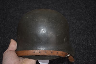 Lot 744 - A THIRD REICH SS SINGLE DECAL M1942 HELMET