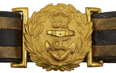 Lot 113 - A VICTORIAN NAVAL OFFICER'S SWORD BELT