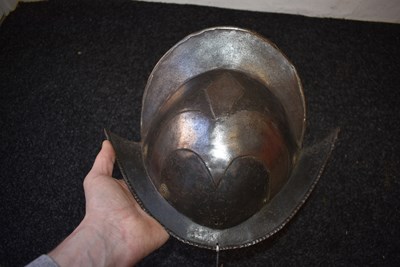 Lot 392 - A 16TH CENTURY GERMAN MUNICH TOWN GUARD MORION OR HELMET