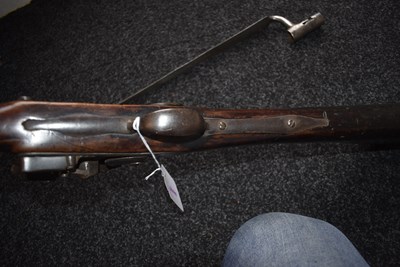 Lot 544 - A RARE .700 CALIBRE FRENCH FLINTLOCK MODEL 1728 INFANTRY MUSKET AND BAYONET