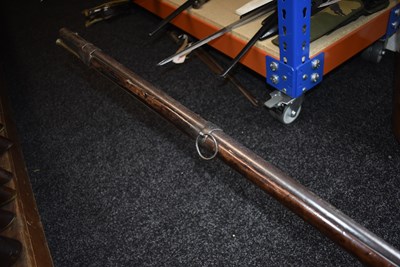 Lot 544 - A RARE .700 CALIBRE FRENCH FLINTLOCK MODEL 1728 INFANTRY MUSKET AND BAYONET