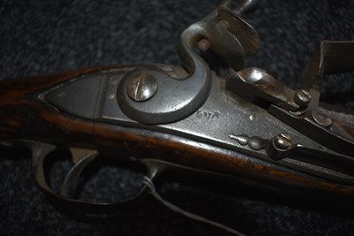 Lot 544 - A RARE .700 CALIBRE FRENCH FLINTLOCK MODEL 1728 INFANTRY MUSKET AND BAYONET