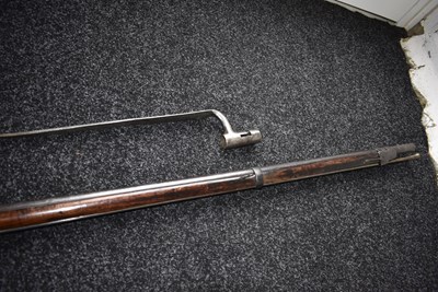 Lot 544 - A RARE .700 CALIBRE FRENCH FLINTLOCK MODEL 1728 INFANTRY MUSKET AND BAYONET