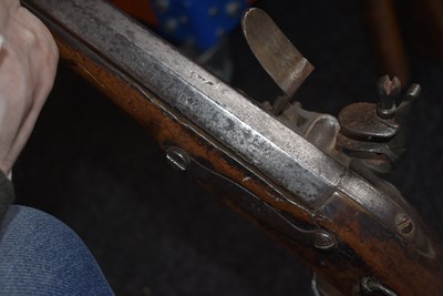 Lot 544 - A RARE .700 CALIBRE FRENCH FLINTLOCK MODEL 1728 INFANTRY MUSKET AND BAYONET