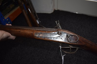Lot 544 - A RARE .700 CALIBRE FRENCH FLINTLOCK MODEL 1728 INFANTRY MUSKET AND BAYONET