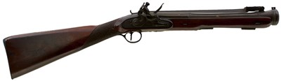 Lot 562 - A GOOD FLINTLOCK BAYONET BLUNDERBUSS BY WALLS