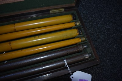 Lot 530 - A RARE CASED PAIR OF LACQUERED AIR CANES BY REILLY