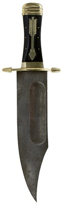 Lot 857 - A VERY LARGE BOWIE KNIFE