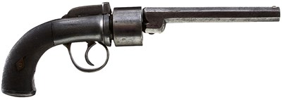 Lot 516 - AN 80-BORE SIX-SHOT PERCUSSION TRANSITIONAL REVOLVER