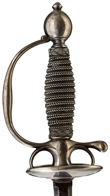 Lot 318 - A ROBUST 18TH CENTURY SILVER HILTED SMALL SWORD