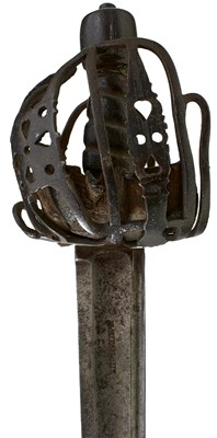 Lot 322 - AN 18TH CENTURY SCOTTISH BASKET HILTED BACK SWORD