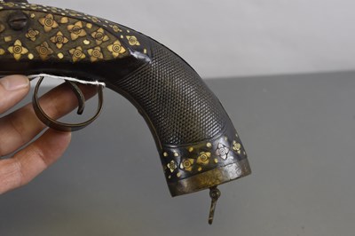 Lot 163 - AN UNUSUAL EARLY 19TH CENTURY 13-BORE INDIAN FLINTLOCK HOLSTER PISTOL