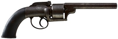 Lot 425 - A 56-BORE SIX-SHOT PERCUSSION TRANSITIONAL REVOLVER