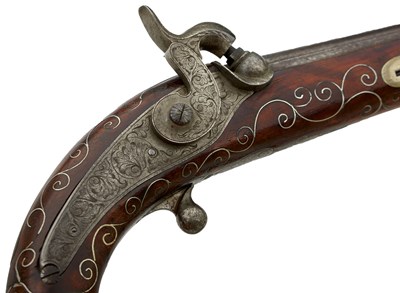 Lot 162 - A FINE 30-BORE BACK ACTION PERCUSSION COSSACK CAVALRY OFFICER'S PISTOL C.1840