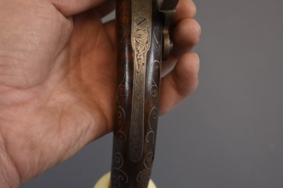 Lot 162 - A FINE 30-BORE BACK ACTION PERCUSSION COSSACK CAVALRY OFFICER'S PISTOL C.1840