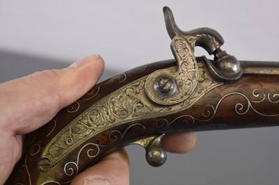 Lot 162 - A FINE 30-BORE BACK ACTION PERCUSSION COSSACK CAVALRY OFFICER'S PISTOL C.1840