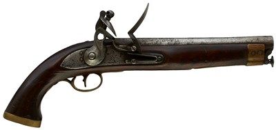Lot 858 - A .650 CALIBRE FLINTLOCK EAST INDIA COMPANY SERVICE PISTOL