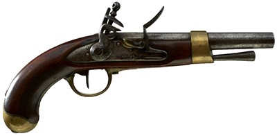 Lot 351 - A .700 CALIBRE FRENCH MODEL ANXIII FLINTLOCK SERVICE PISTOL
