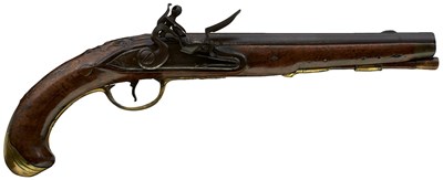 Lot 401 - A 32-BORE FLINTLOCK RUSSIAN HOLSTER PISTOL