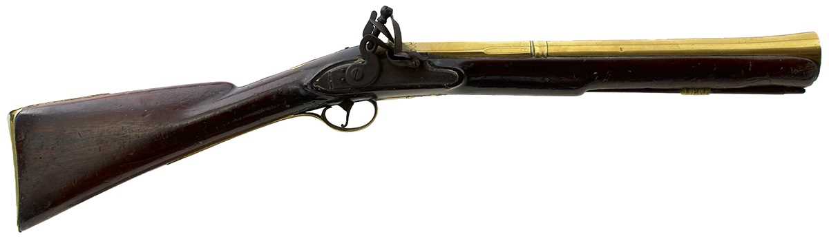 Lot 186 - A LATE 17TH CENTURY BRASS BARRELLED FLINTLOCK BLUNDERBUSS BY JOHN HOSEY