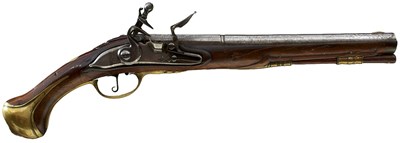 Lot 390 - A .700 CALIBRE 18TH CENTURY CONTINENTAL FLINTLOCK HOLSTER PISTOL