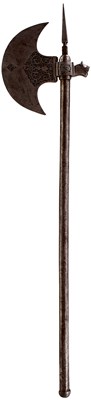 Lot 74 - A 19TH CENTURY INDIAN TABAR OR AXE