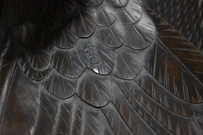Lot 48 - AN IMPRESSIVE JAPANESE MEIJI PERIOD BRONZE EAGLE
