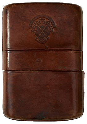 Lot 452 - OLD REF 157-46_J24 A RARE 19TH CENTURY FRENCH OR BELGIAN LEATHER POUCH FOR TEN 12B CARTRIDGES