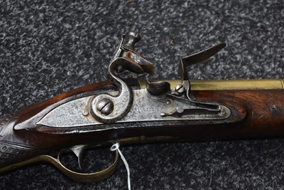 Lot 688 - A FLINTLOCK BLUNDERBUSS BY HALL OF LONDON