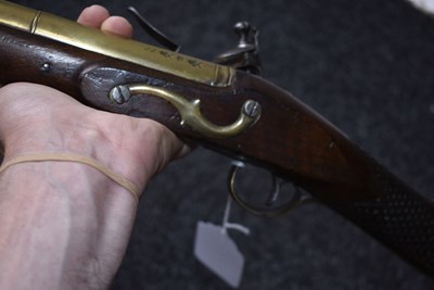 Lot 688 - A FLINTLOCK BLUNDERBUSS BY HALL OF LONDON