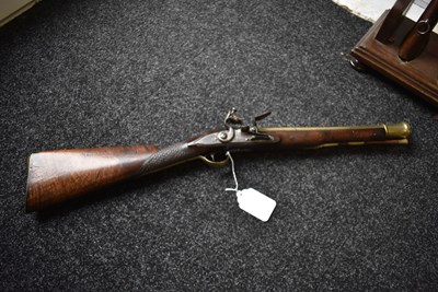 Lot 688 - A FLINTLOCK BLUNDERBUSS BY HALL OF LONDON
