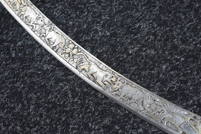 Lot 44 - A LATE 18TH OR EARLY 19TH CENTURY DECCAN INDIAN MAHARATHAN TROPHY SHAMSHIR SHIKARGAR OR SWORD