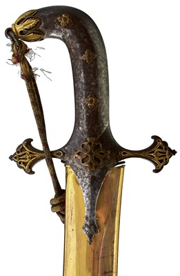 Lot 44 - A LATE 18TH OR EARLY 19TH CENTURY DECCAN INDIAN MAHARATHAN TROPHY SHAMSHIR SHIKARGAR OR SWORD