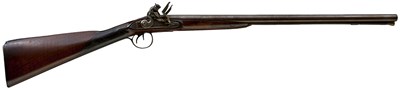 Lot 697 - A 20-BORE DOUBLE BARRELLED FLINTLOCK SPORTING GUN BY HAUGH